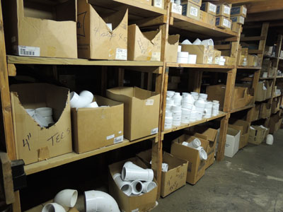PVC pipe fittings stocked up to 4 inches